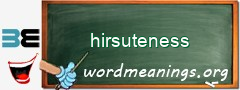 WordMeaning blackboard for hirsuteness